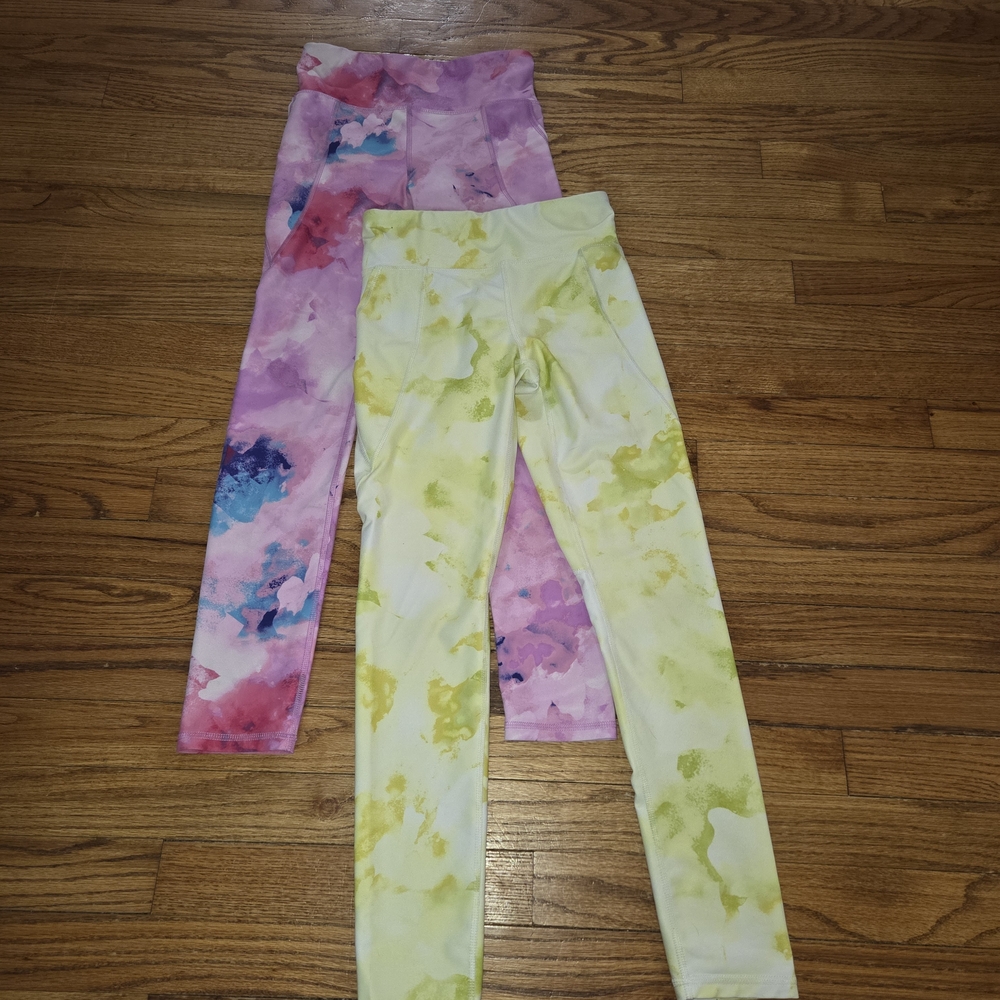 Old Navy Pink and Yellow Kids Leggings